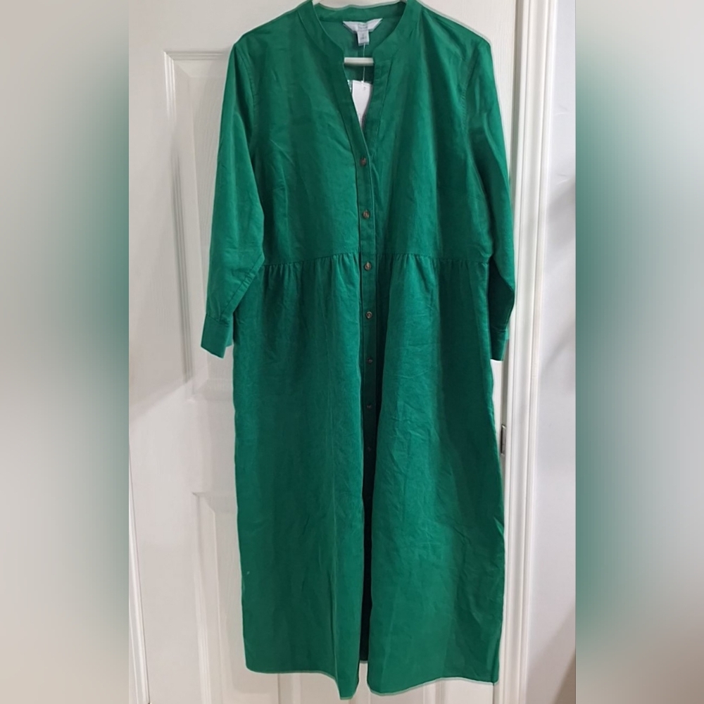 New Croft‎ & Barrow Dress Emerald Green Size 1X Holiday Christmas